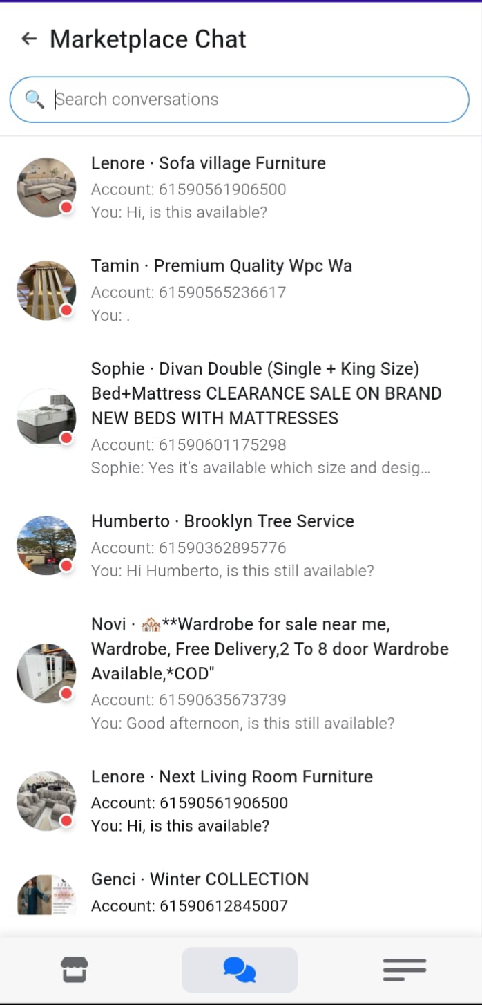 FBM Multi Messenger Marketplace Chat inbox